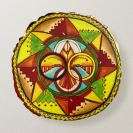 Ureinwohner-Medizin-Rad-Mandala-Kissen Rundes Kissen