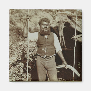 Ureinwohner mit einem Bumerang, c.1860s Magnet