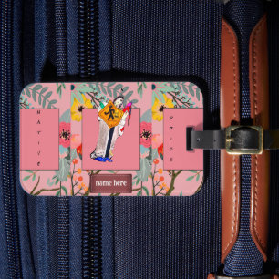 Ureinwohner Noch Hier Cartoon Blumen Custom Gepäckanhänger