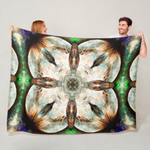 Ureinwohner-Tierfalke-Geist-Totem-Mandala Fleecedecke