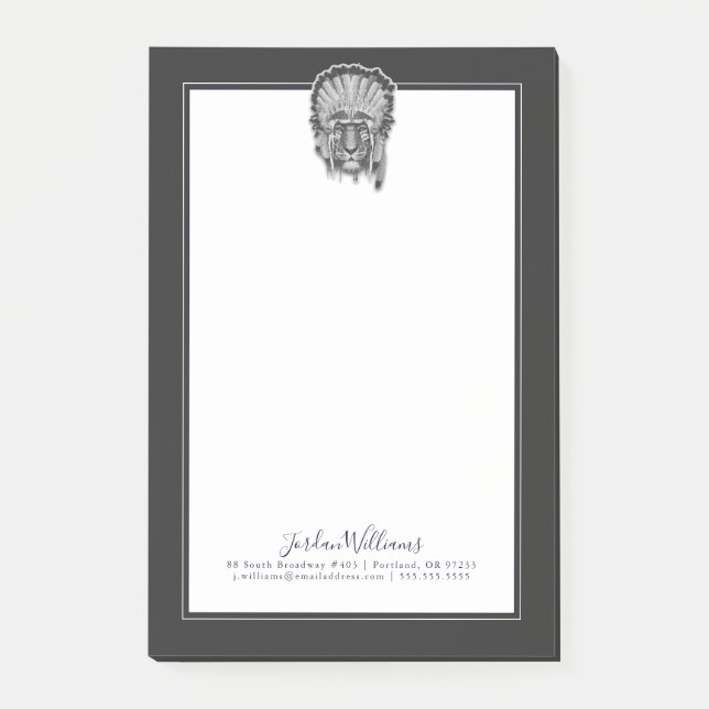 Ureinwohner-Tiger-Leiter | addieren Ihren Namen Post-it Klebezettel (Vorderseite)