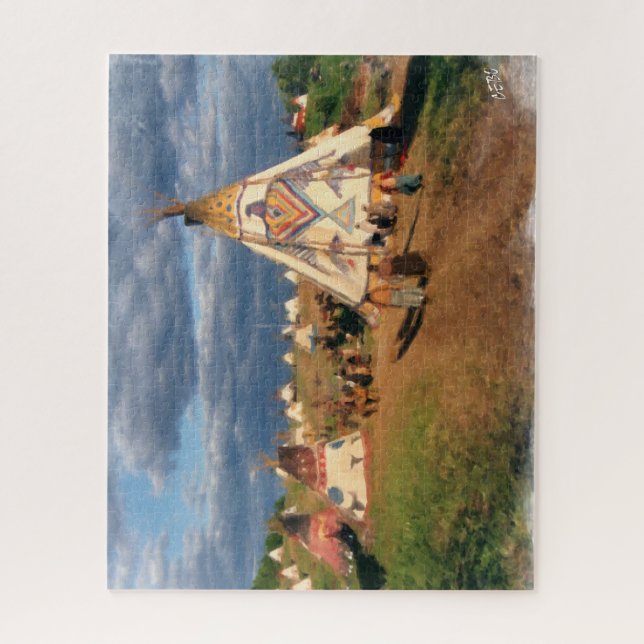 Ureinwohnerlager mit Tipis Puzzle (Vertikal)