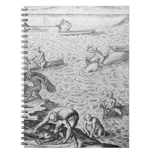 Ureinwohnermethode des Walfangs, von einem Konto Notizblock