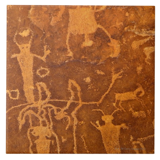 Ureinwohnerpetroglyphen, Rochester-Platte, Fliese (Vorderseite)