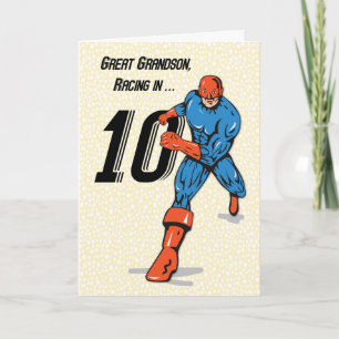 Urenkel 10. Geburtstag Superheld Karte