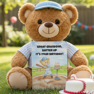 Urenkel Alles Gute zum Geburtstag Baseball Teddybä Karte