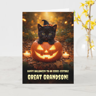 Urenkel Frohes Halloween Süße schwarze Katze Karte