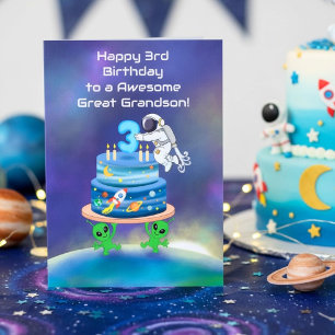 Urenkel Glücklicher 3. Geburtstag Astronaut Karte