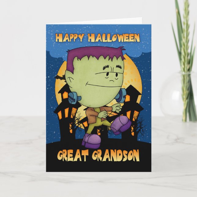 Urenkel halloween card mit frankie stompe karte (Vorderseite)