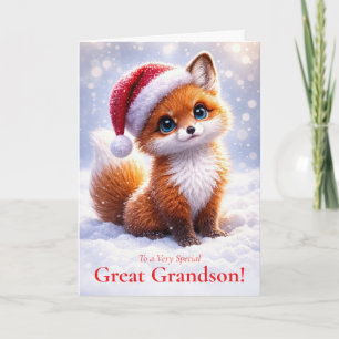 Urenkel Weihnachtsfeiertag mit süßem Fuchs Karte