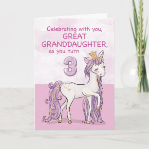 Urenkelin 3. Geburtstag Pinkes Pferd Karte