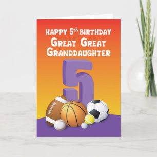 Urenkelin 5. Geburtstag Sportball Karte