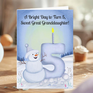 Urerbtöchterchen 5. Geburtstag Schneemann Schnee Karte