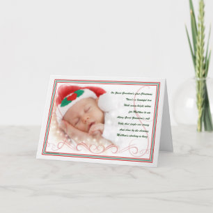 Urerstgroßsohns 1. Weihnachtsgedicht mit Namen Feiertagskarte