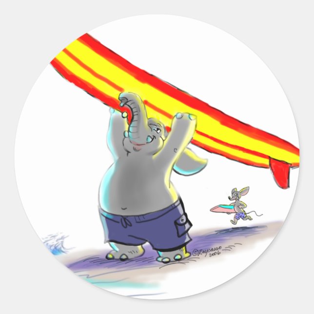 UrFiNg eLePhAnt Runder Aufkleber (Vorderseite)