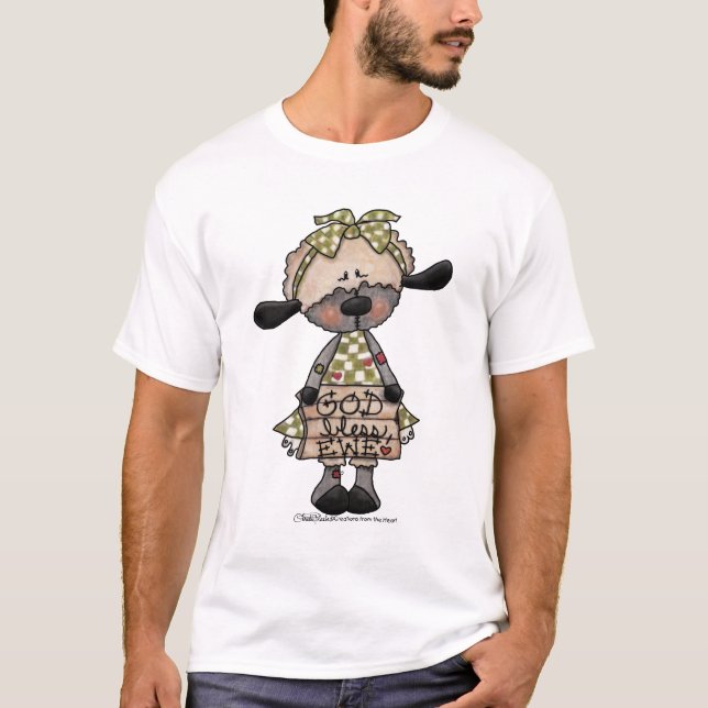 Urgöttliches Lamm-Gott segne dich Mutterschaf T-Shirt (Vorderseite)