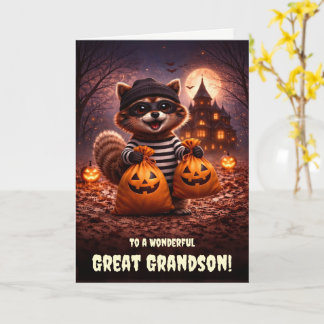 Urgroßenkel Süß Frohes Halloween Waschbär Karte