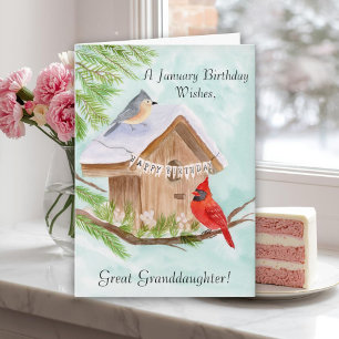 Urgroßenkelin Alles Gute zum Januar-Geburtstag Vög Karte
