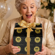 Urgroßmutter 80. Geburtstag Gold Schwarz Glitter S