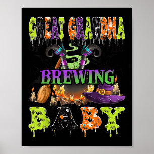 Urgroßmutter des brauenden Halloween-Babys Poster