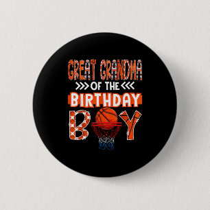 Urgroßmutter des Geburtstagsjungen Basketballliebh Button
