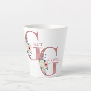 Urgroßmutter Pink Glitter Blumen Buchstaben Milchtasse