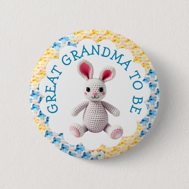 Urgroßmutter wird | Baby Shower für Jungen Button (Vorderseite)