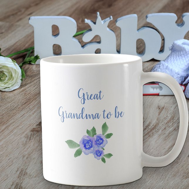 Urgroßmutter wird neuer Babyjunge braut Blau Kaffeetasse (Von Creator hochgeladen)