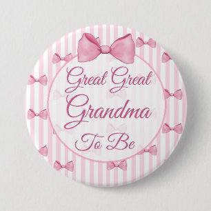 Urgroßmutter wird Pink Ribbon Baby Shower Button