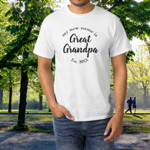 Urgroßvater Est Jahr Black Familienankündigung T-Shirt