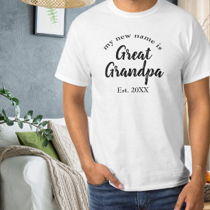 Urgroßvater Est-Jahr Schwarz Ur-Enkelkind Enthüllu T-Shirt
