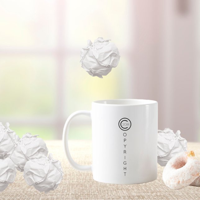 Urheberrecht Moderne Schwarz-Weiß-Schrift Kaffeetasse (Von Creator hochgeladen)