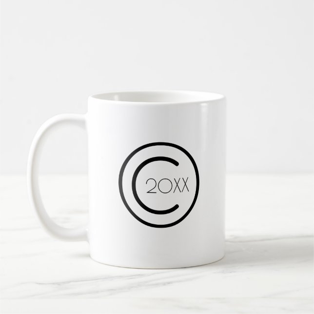 Urheberrecht Modernes Typografisches Weiß Kaffeetasse (Links)
