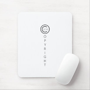 Urheberrecht Modernes Typografisches Weiß Mousepad