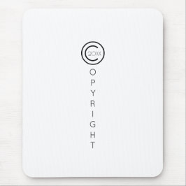 Urheberrecht Modernes Typografisches Weiß Mousepad