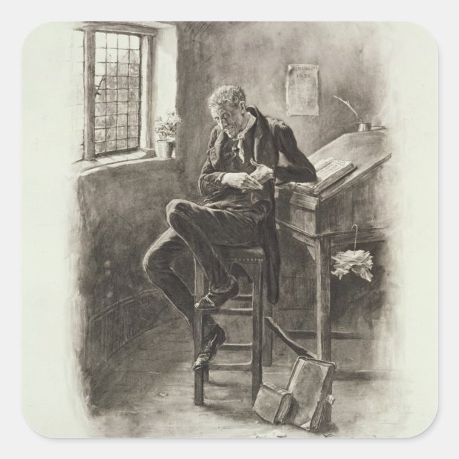 Uriah Heep von 'Charles Dickens: Ein Geschwätz übe Quadratischer Aufkleber (Vorderseite)