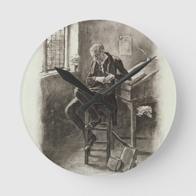 Uriah Heep von 'Charles Dickens: Ein Geschwätz übe Runde Wanduhr (Vorderseite)