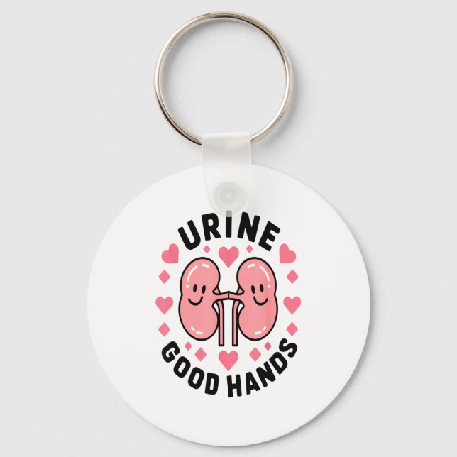 Urine Good Hands Kidney Pun Cute Cartoon Humor  Schlüsselanhänger (Vorderseite)