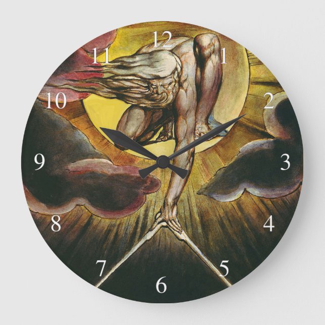 Urizen - William Blake - The Ancient of Days Große Wanduhr (Vorderseite)