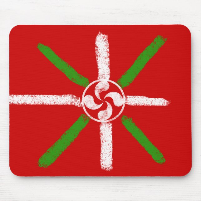 Urkreide, gezeichnet Ikurriña und Lauburu, Mousepad (Vorne)