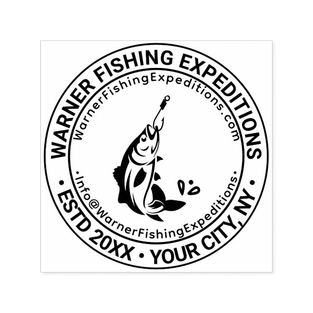 URL des Firmennamens "Fischen" auf Hook E-Mail Permastempel (Design)