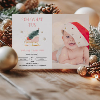 Urlaub 1. Geburtstag Girl Foto Einladung