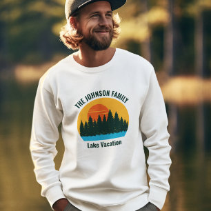 Urlaub am See Sonnenuntergang Personalisierte Fami Sweatshirt