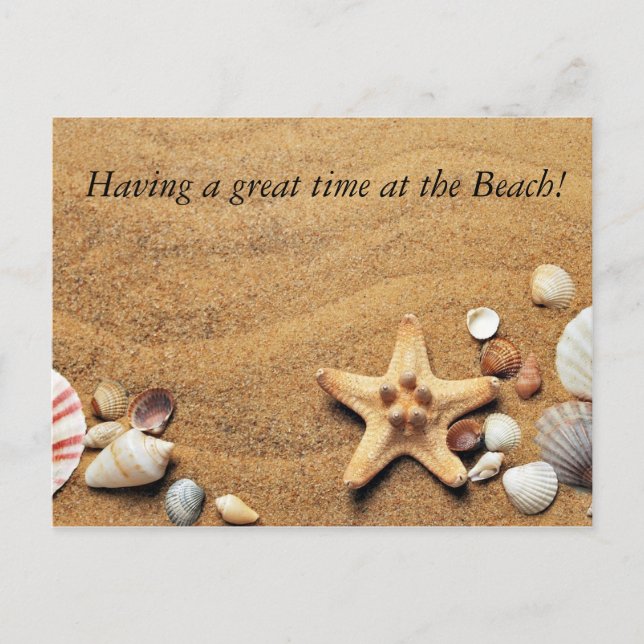 Urlaub am Strand Postkarte (Vorderseite)