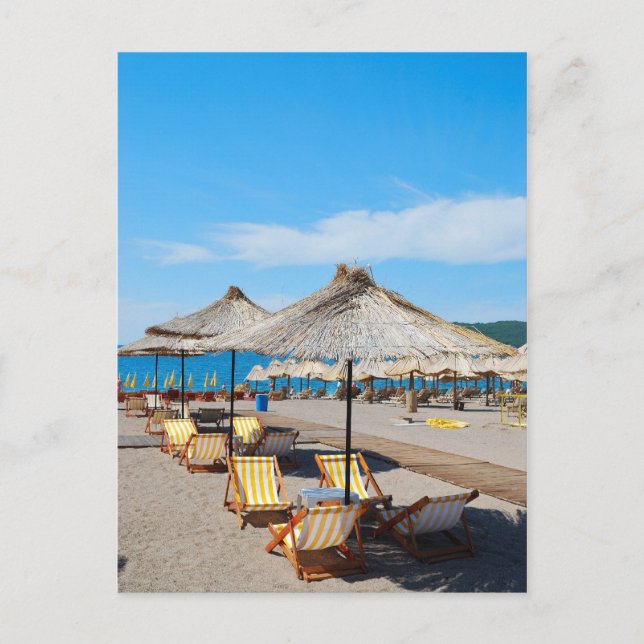 Urlaub am Strand Postkarte (Vorderseite)