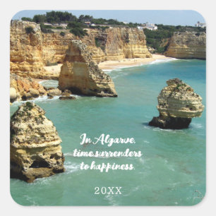 Urlaub an der Algarve in Portugal Quadratischer Aufkleber
