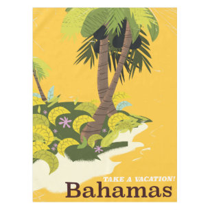 Urlaub auf den Bahamas Vintage-Reiseposter Tischdecke