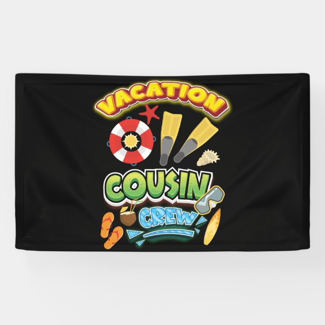 Urlaub Beach Cruise Urlaub Cousin Crew Familie Banner (Horizontal)
