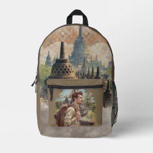 Urlaub, Borobudur Tempel, Java Indonesien, Vintage Bedruckter Rucksack
