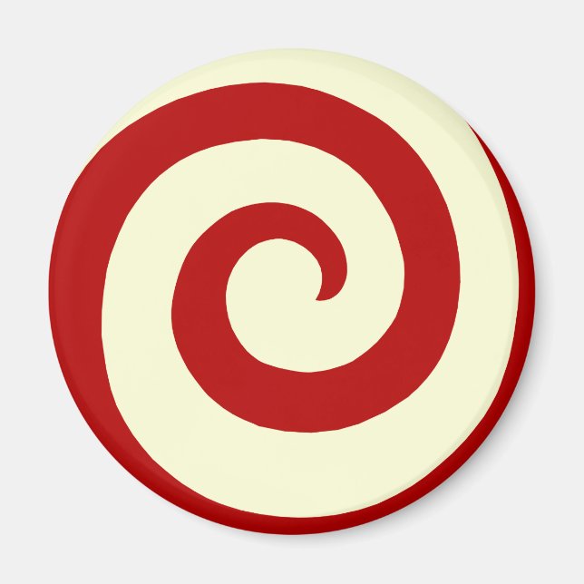 URLAUB CANDY CANE SWIRL ROUND MAGNET (Vorne)